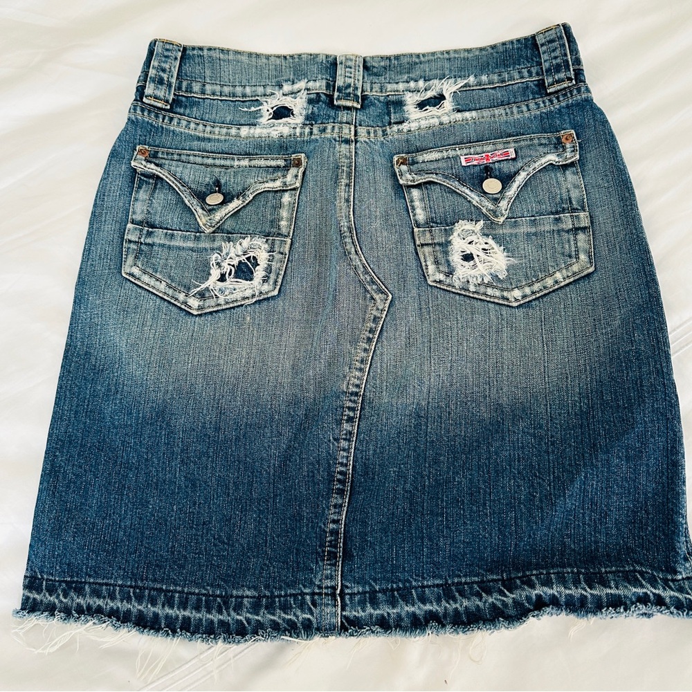 Hudson Distressed Denim Skirt